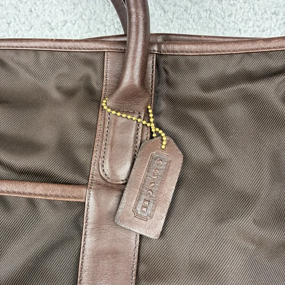 Vintage Coach 5497 Medium Cabin Bag Brown Nylon Leather Weekender Duffle
